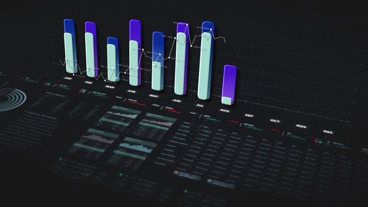Dynamic data visuals for business info graphics, animated charts, and data-driven insights for a business meeting mock-up