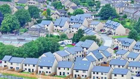 aerial view of a residential area in a town