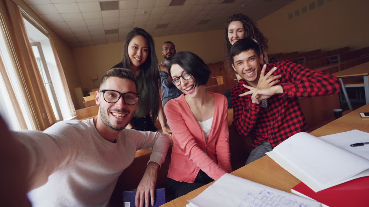Group Selfie of Students in a Classroom