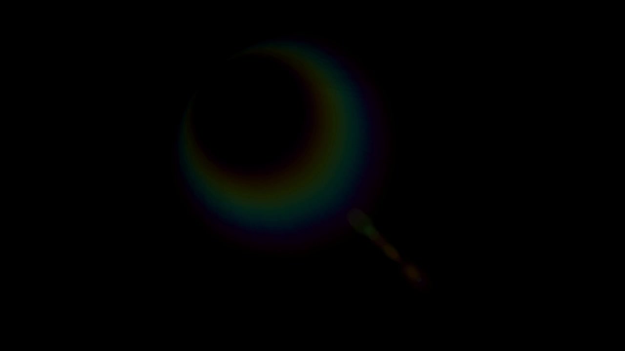 animación de fuga de luz colorida aislado en fondo negro.