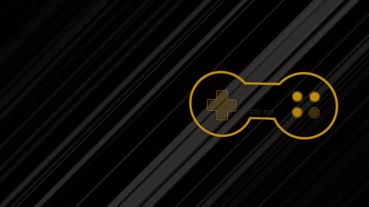 Animation of yellow video game logo