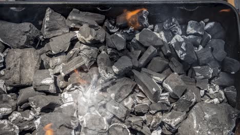 cinemagraph of smoke on burnt coal in a bbq grill
