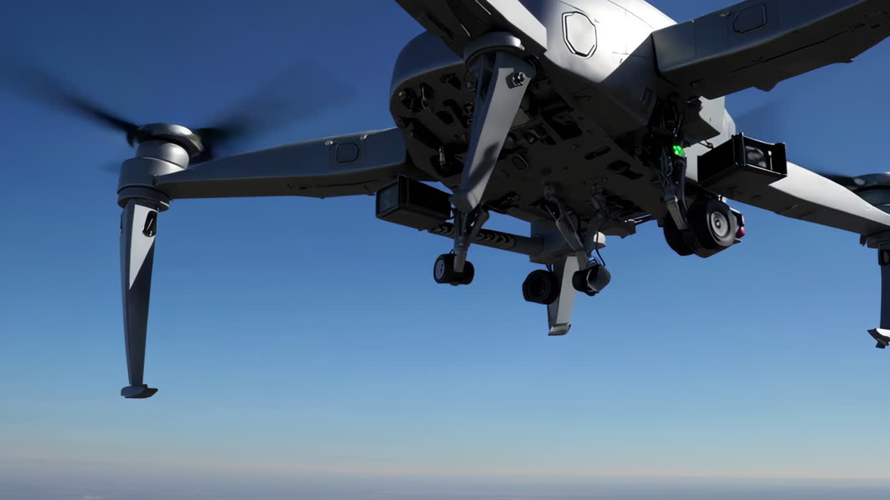 Drone in Flight over Cityscape