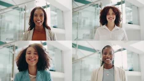 cuatro mujeres de negocios sonrientes