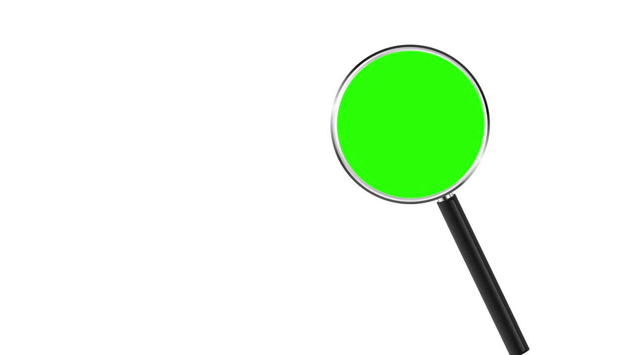 lupa aislada sobre un fondo blanco. clave de croma inserción verde