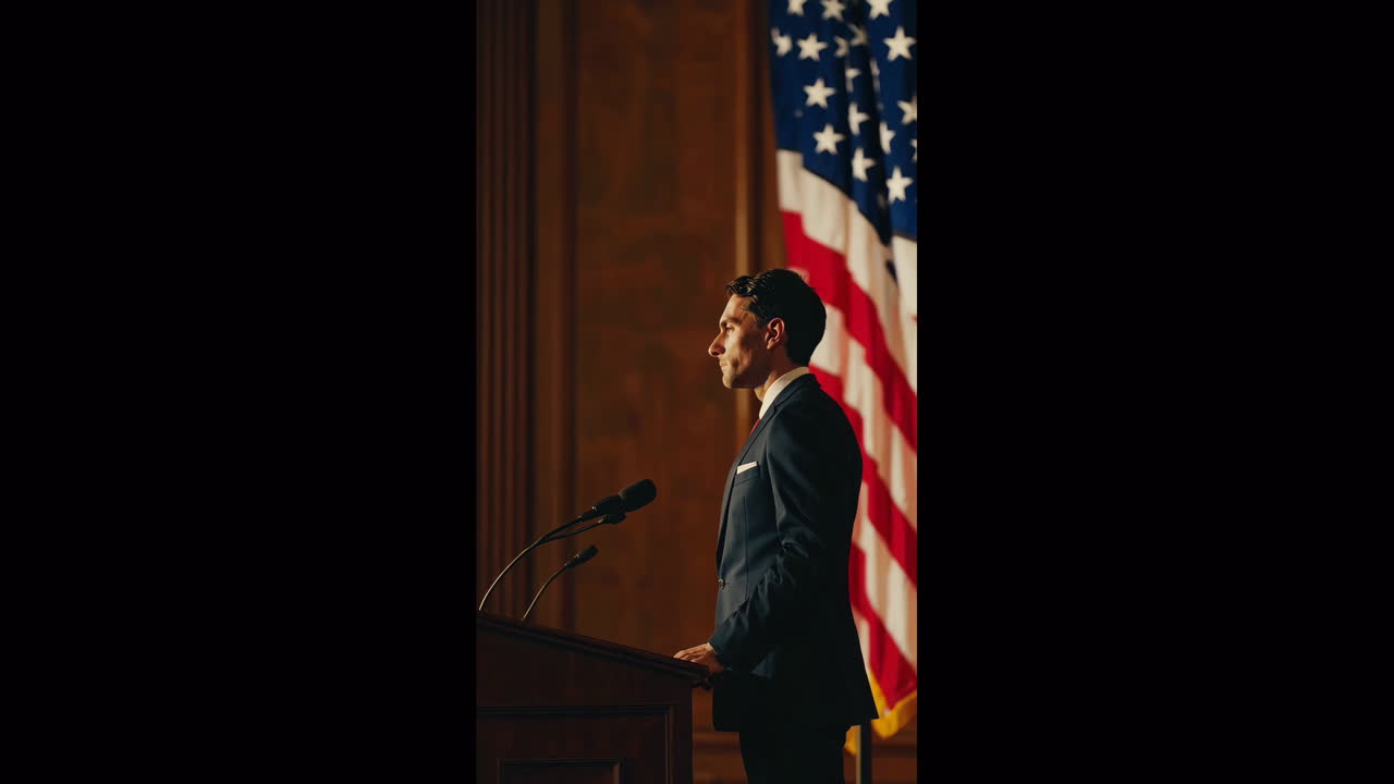 연설을 하는 남자