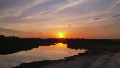 a stunning sunset in sri lanka with the drone, accompanied by some playful birds