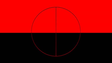 digital animation of circular shape against red and black background