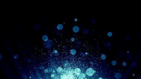 partículas de polvo azul abstracto luz bokeh títulos de movimiento bucle de fondo cinematográfico