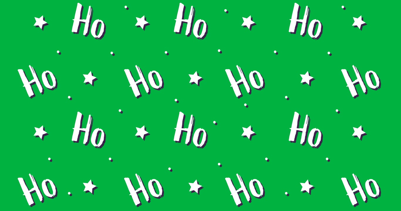 Motivo Natalizio Animato Ho Ho Ho su Sfondo Verde