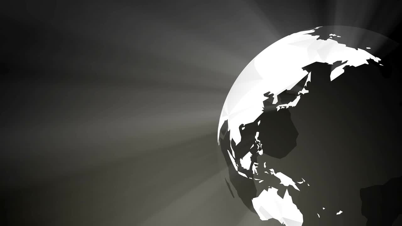 회전하는 지구 지구. 검은 사업 광선 배경 루프.