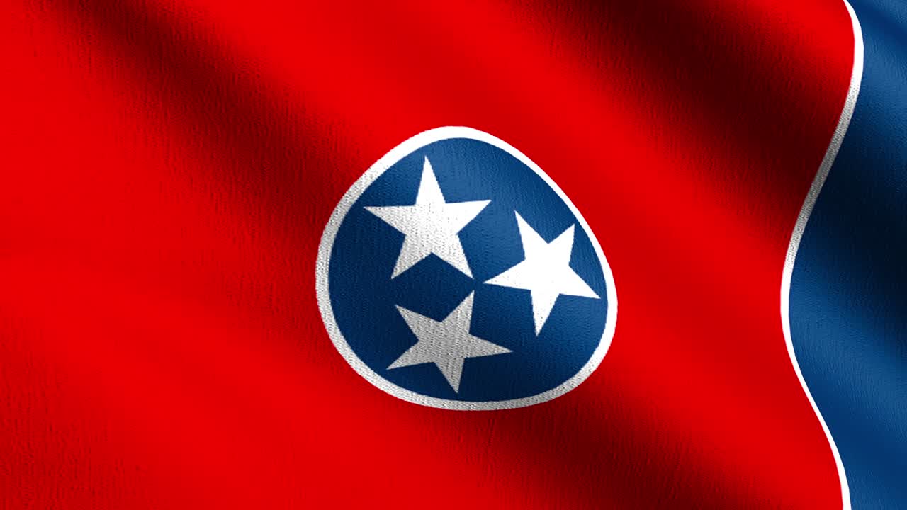 미국 테네시 주 발 (영어: tennessee state flag) 은 미국 내의 국가 발로, 공중에서 불어오는 바람에 고립되어 있으며, 공식적인 애국적 추상적인 디자인으로, 흔들리는 표지 기호의 3d 렌더링 일러스트레이션이다.