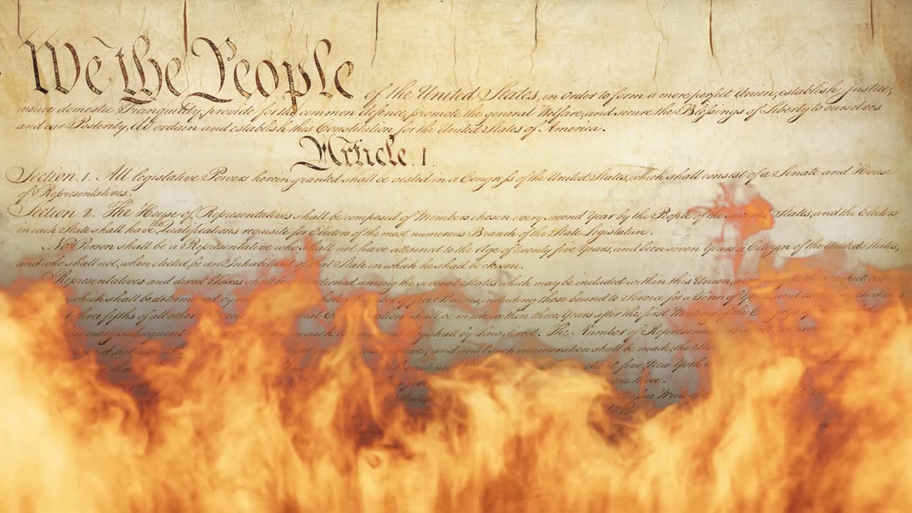 Burning American constitution - loop