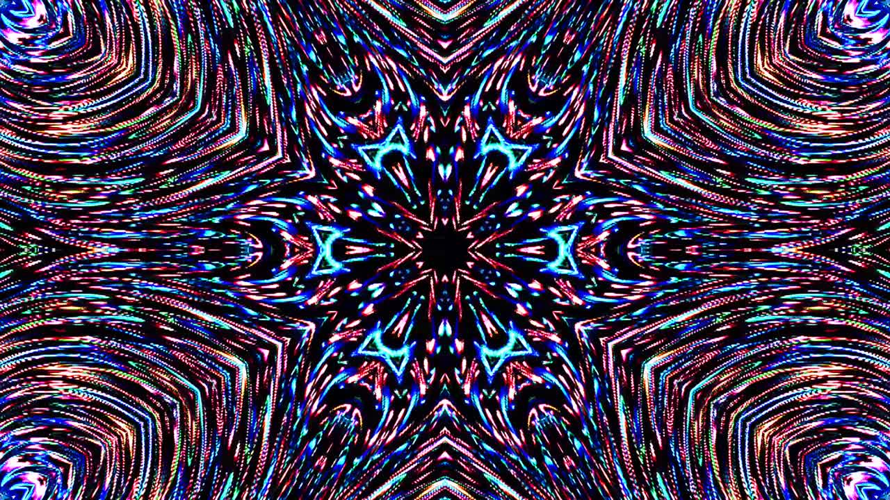 Beautiful abstract kaleidoscope that shines, a radiant light that regulates the subtle movements