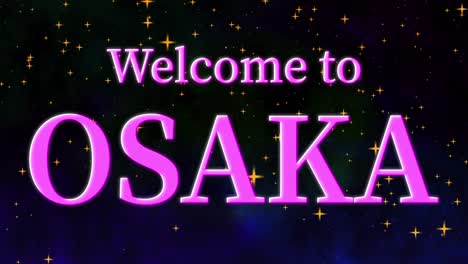 welcome to osaka message text animation motion graphics