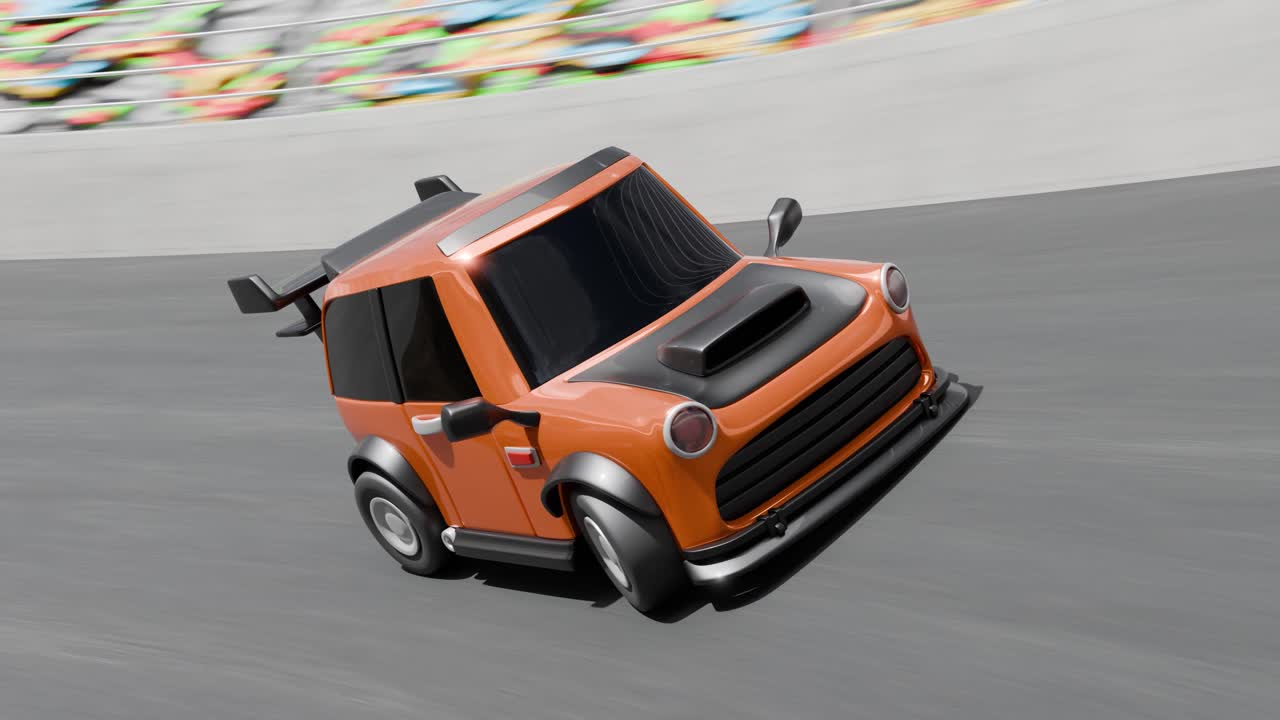 Cartoon Car Racing on Track