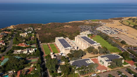 buildings in salk insititute for biological studies in torrey pines, la jolla - pacific coast of san diego, california - aerial