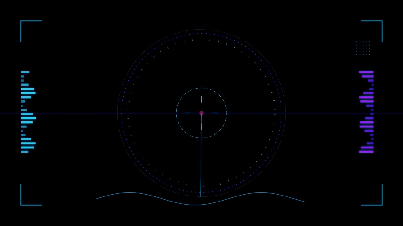 Futuristic Radar Interface with Rotating Scanning Beam