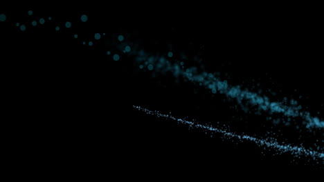 animation of glowing blue light trial with copy space on black background