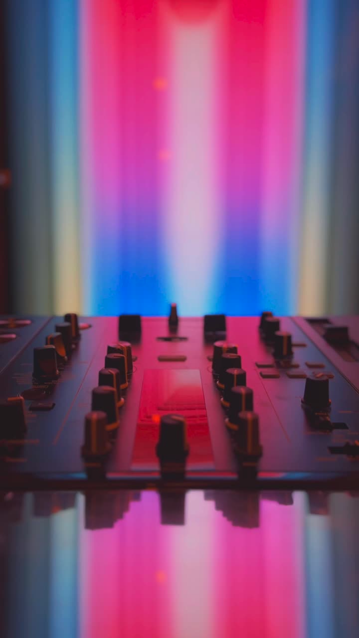 DJ controller and abstract color gradient background