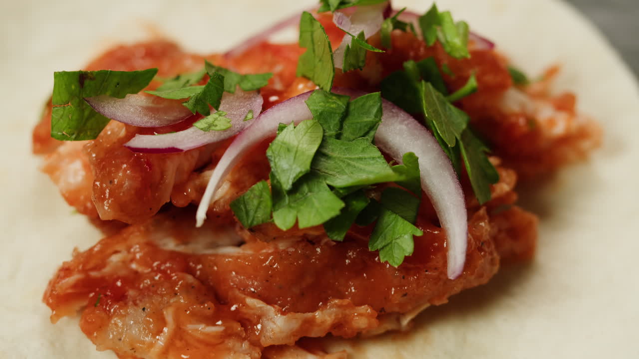 Tacos with Beef and Spicy Sauce