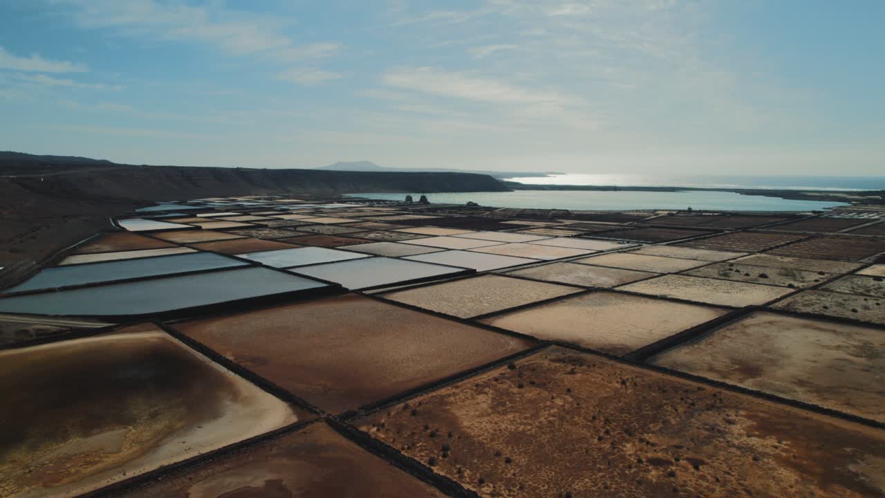 Salinas de Janubio, salt flats in Lanzarote of Canary Islands,