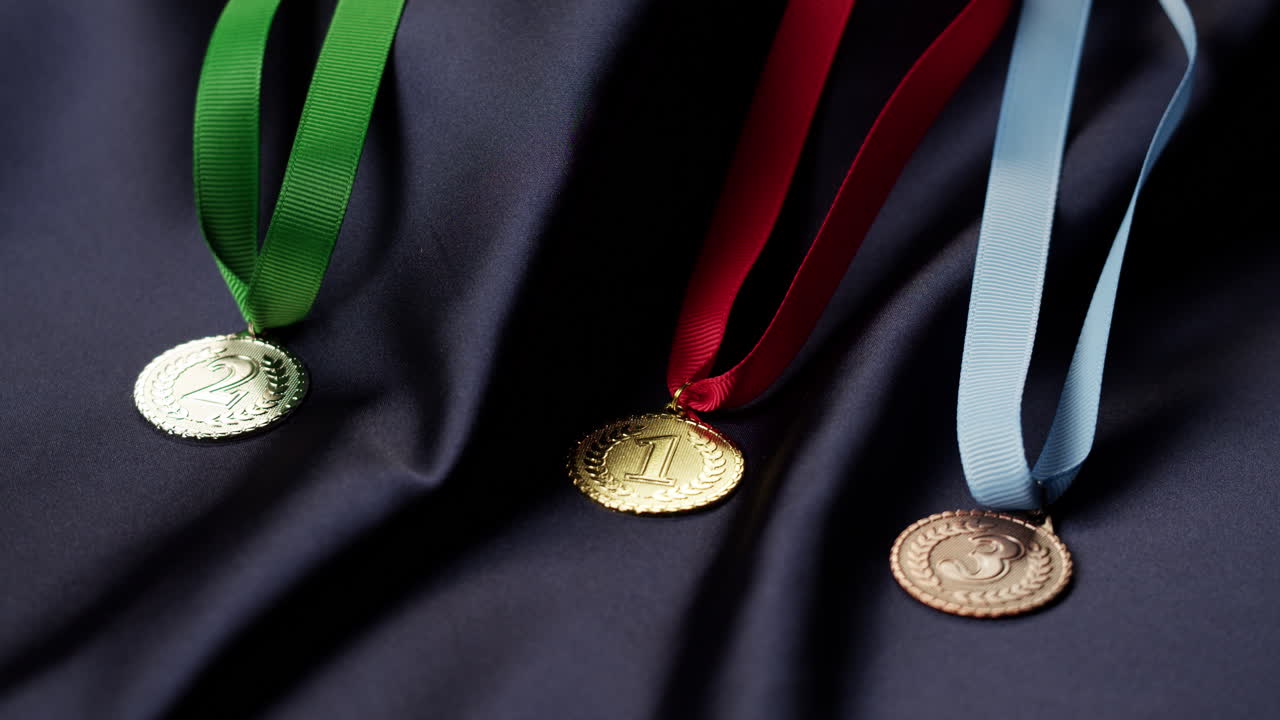 Gold, Silver, and Bronze Medals for First, Second, and Third Place