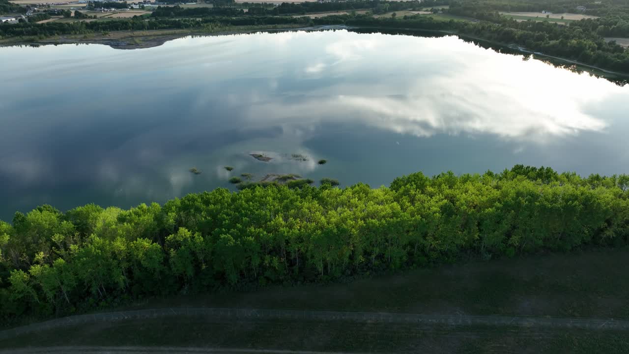 installation of solar panel in a photovoltaic base station for clear green energy production aerial footage