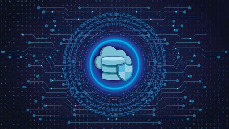 Cybersecurity, Cloud Computing, Secure Cloud, IaaS, PaaS, SaaS Concept Shown with Cloud Icon and a Security Shield for Protection and Privacy