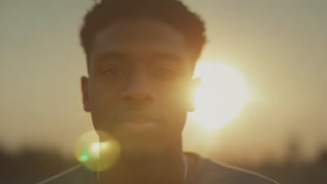 portrait of a young man at sunset