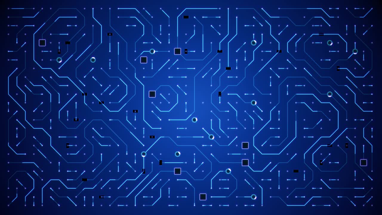 bucle de fondo de animación de circuito azul de la placa base