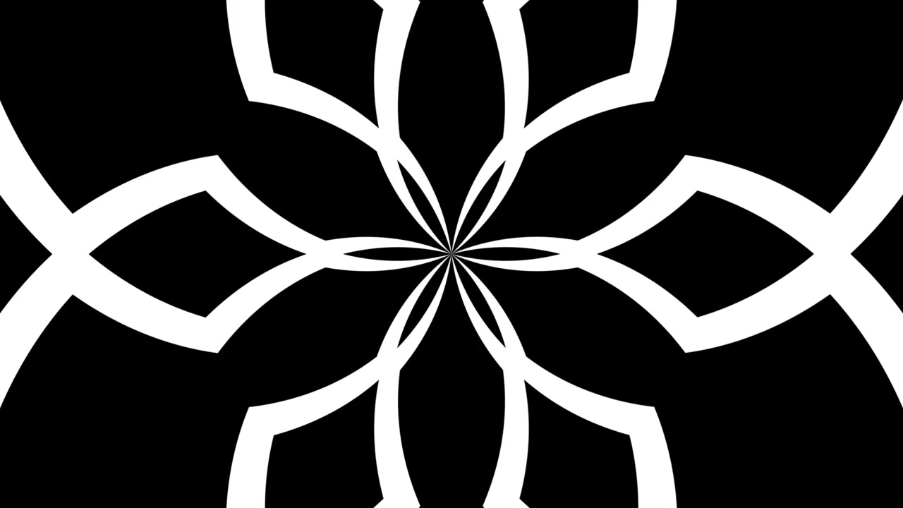 Dynamiskt svartvitt abstrakt geometriskt kaleidoskopmönster