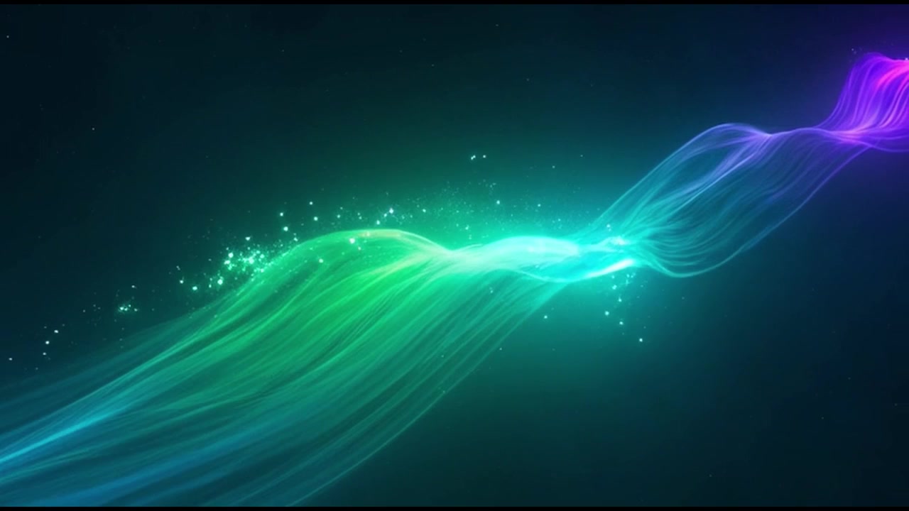 Abstract Flowing Light Waves with Glowing Particles