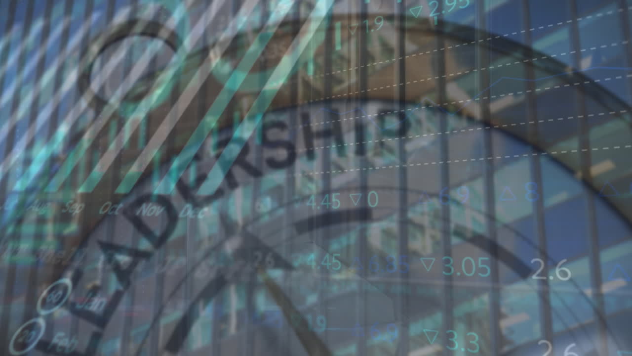 animación del procesamiento de datos financieros durante el reloj