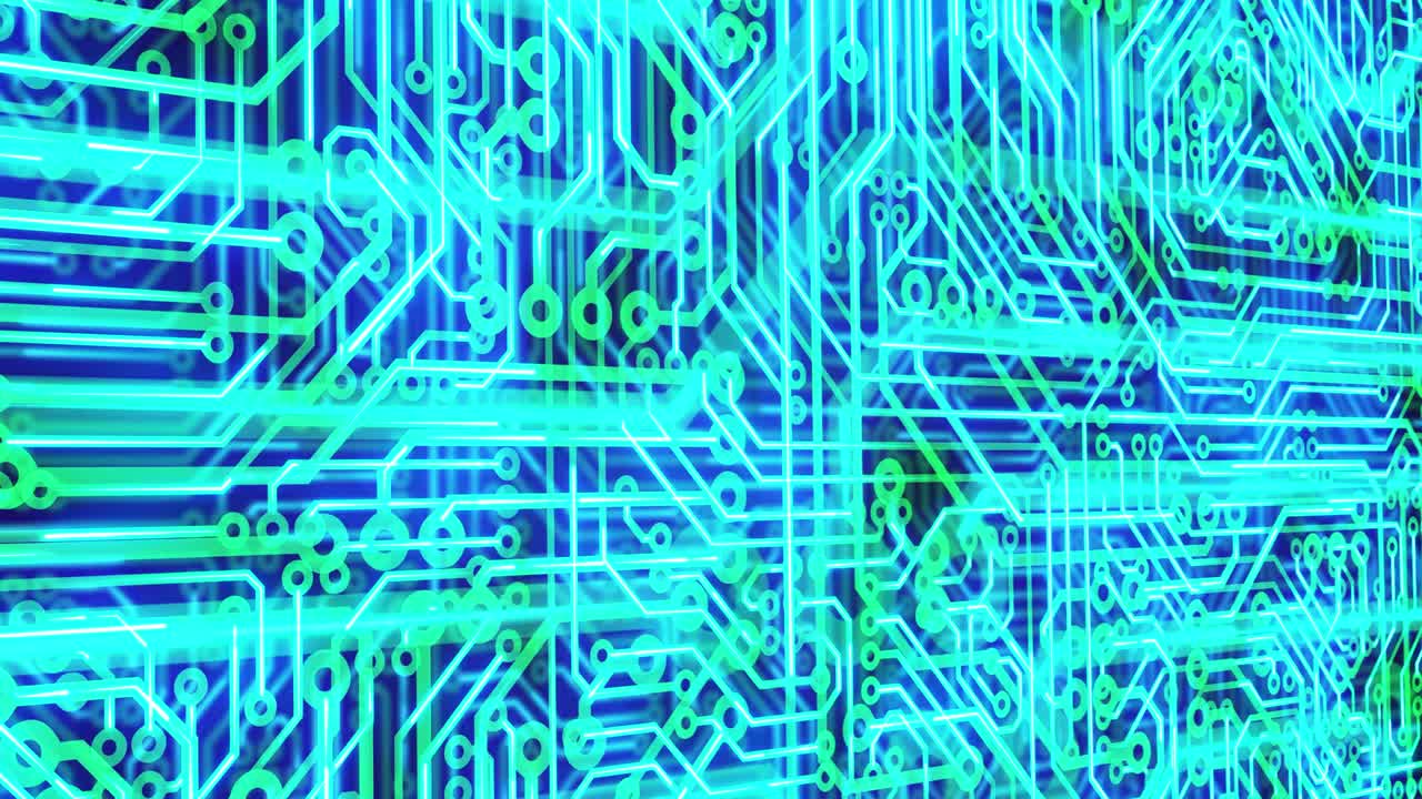 Blue and green transparent Circuit Board Loop