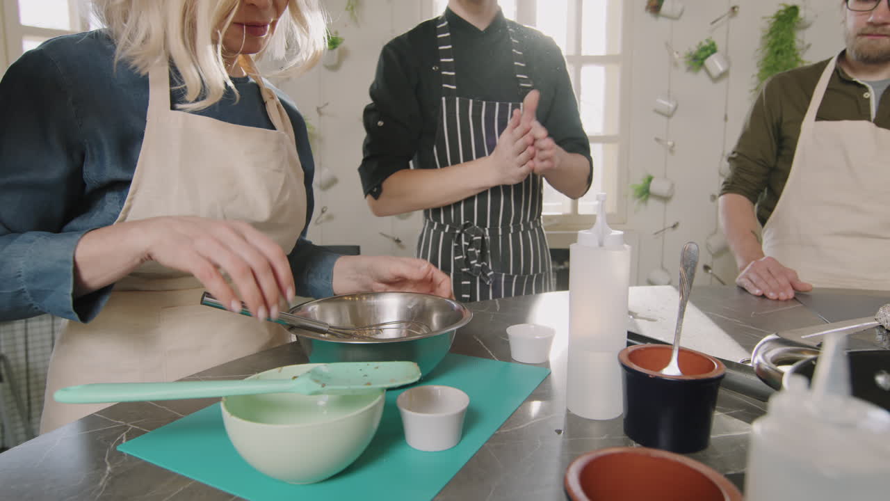 People Cooking During Master Class With Chef