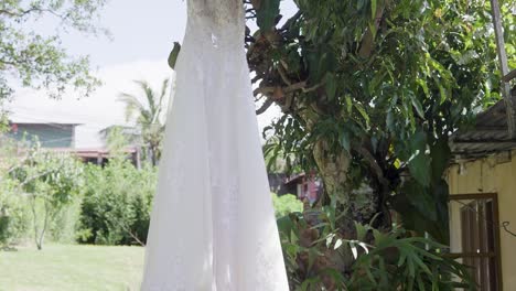 Hochzeitskleid-In-Einem-Baum-Hängen