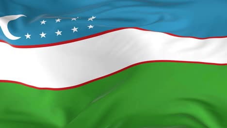 waving  looped flag as  background uzbekistan