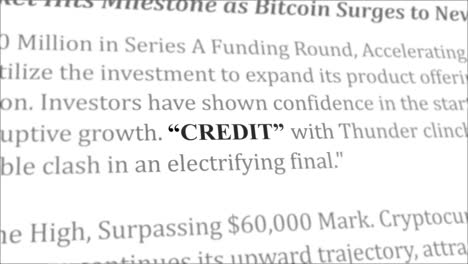 credit news headline in different articles