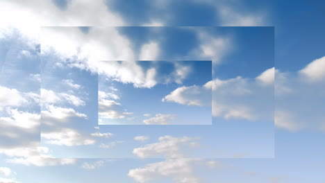 nubes en el cielo azul en tres tamaños de pantalla
