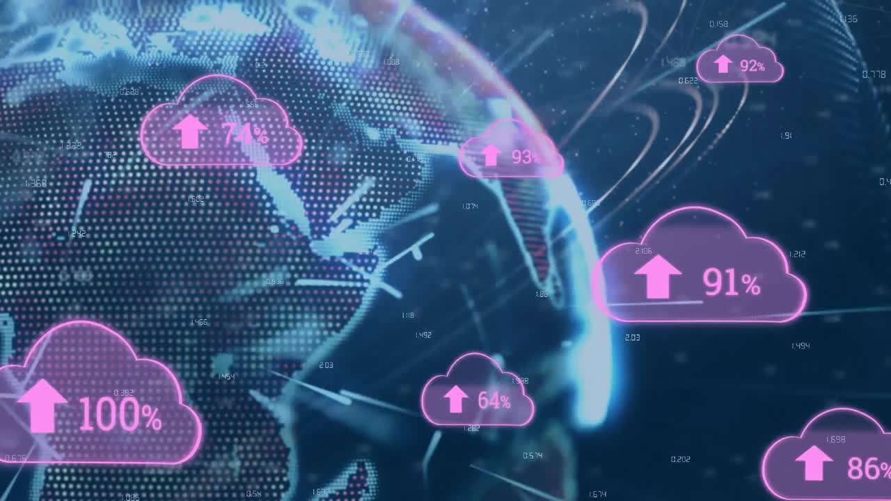 sube nubes de progreso y globo