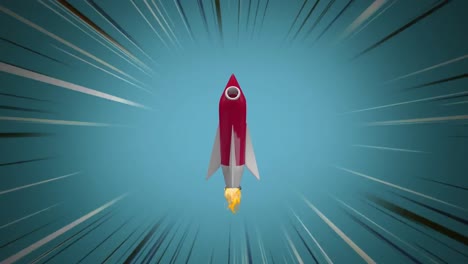 Rocket-icon-against-blue-background