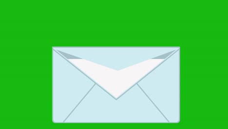 loop animation of an envelope opening and a letter