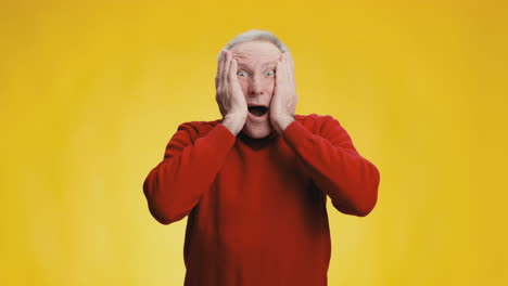 surprised elderly man