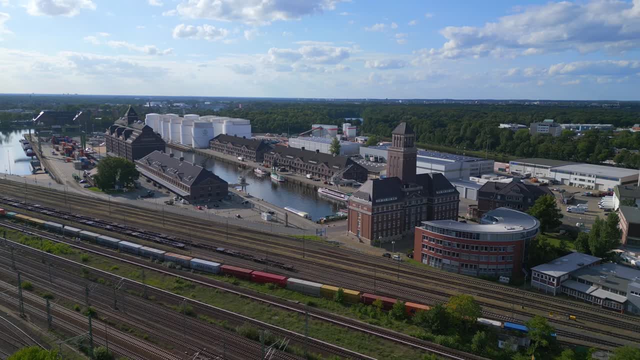 Westhafen Berlin city harbor port at river