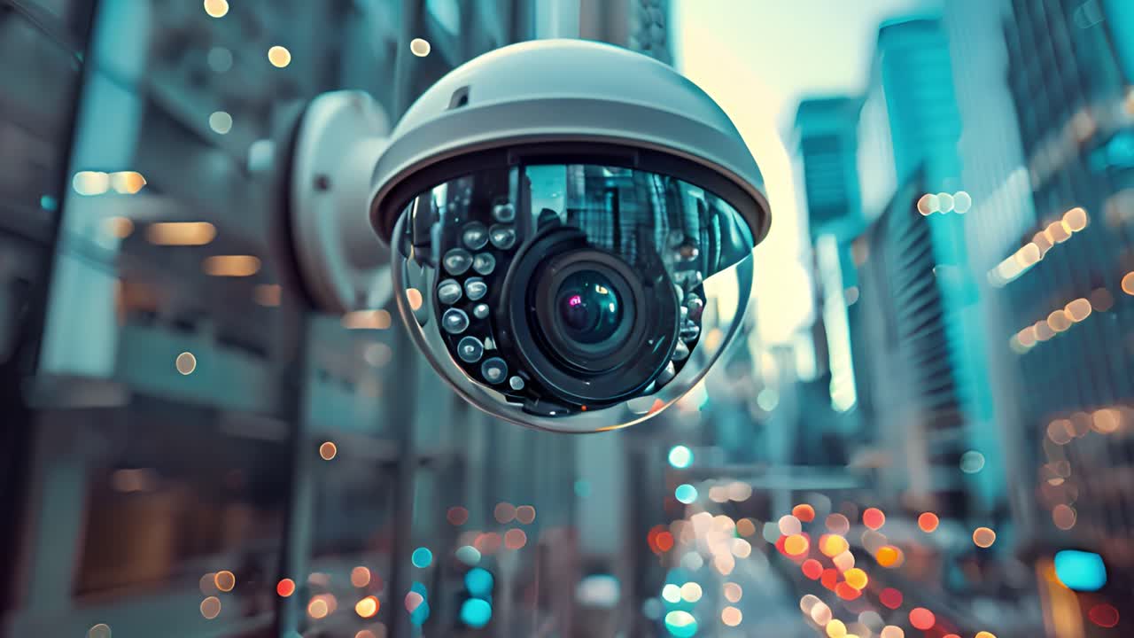 CCTV Security Camera Overlooking an Urban Cityscape