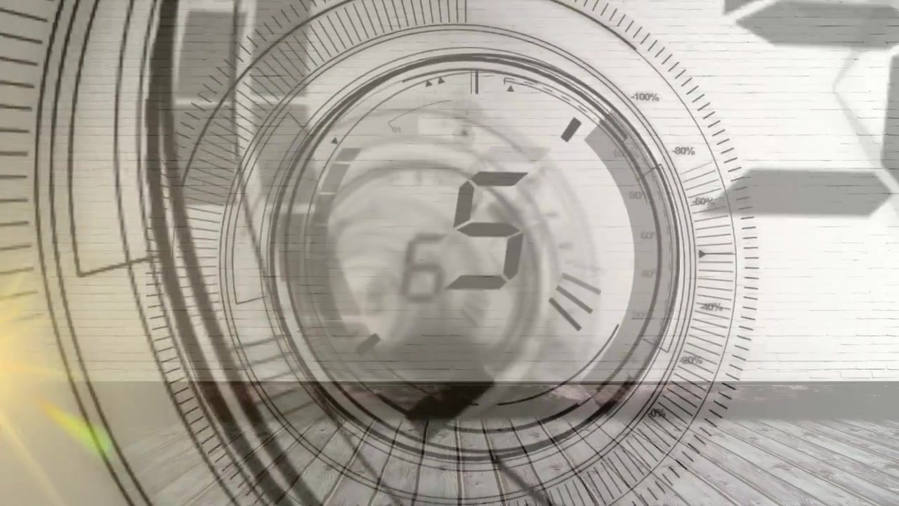 Animation of counting on grey background with lights