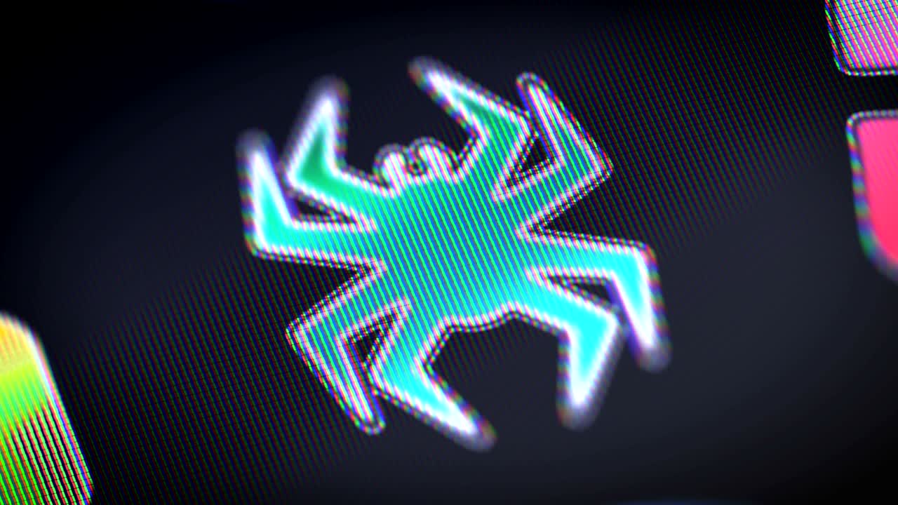 Virus icon on the screen. Looping.