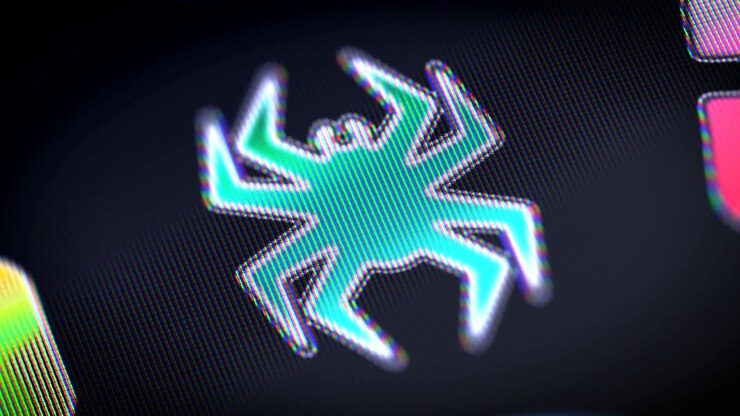 Virus icon on the screen. Looping.