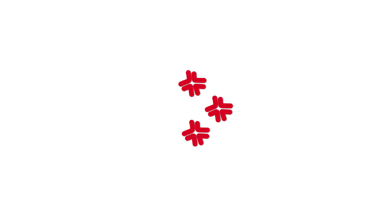 Red Anger Symbols Animating on White Background